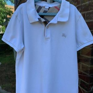 Burberry- White Polo Shirt, Size: Kids 10Y
